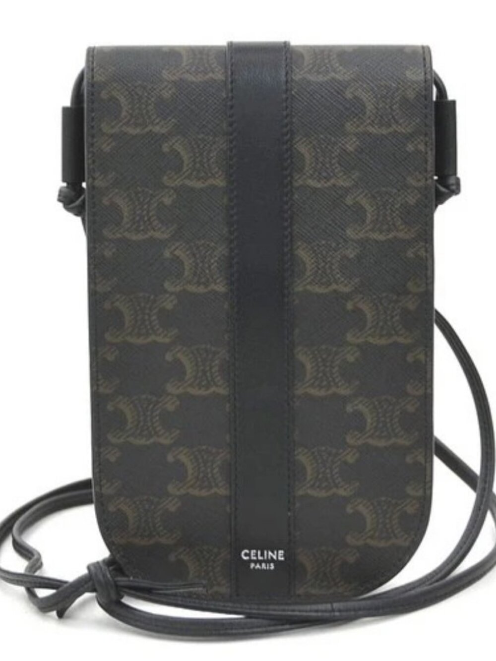 Auth CELINE Shoulder Bag Phone Holder Black PVC - h32040i